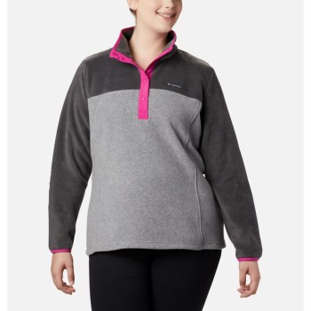 Columbia Benton Springs Half Snap Plus Size, Pullover Grises Claro Para Mujer | 742680-FGD